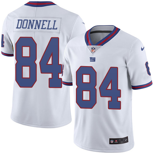 Men's Elite Larry Donnell Nike Jersey White - #84 Rush NFL New York Giants